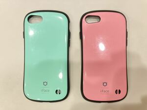 即決・送料無料　■ iFace アイフェイス ケース ピンク&ミント iPhone8/7/SE（第2/3世代）アイフォン 耐衝撃