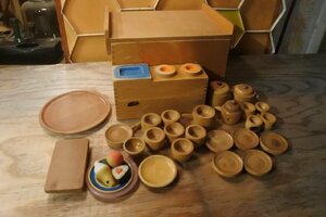 レトロ 玩具 おままごと キッチン つみき 積み木 食器 コンロ/アンティーク ヴィンテージ ビンテージ 木製 ウッド