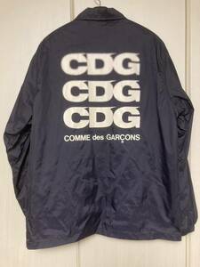 コムデギャルソン COMME des GARCONS CDG ロゴ コーチジャケット　ネイビー Mサイズ　ナイロン 