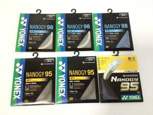 Y594 未使用　YONEX/ヨネックス　バドミントン　NANOGY 98/ナノジー 98 反発 NANOGY 95/ナノジー 95 耐久　計6点セット