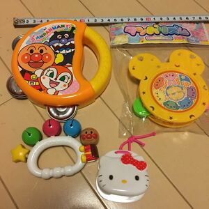  Anpanman toy tambourine sound toy castanet Hello Kitty PINOCCHIO Pinot chio corporation agatsuma bell ... . heaven -years old 