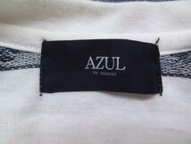 AZUL by moussy アズールバイマウジー メンズ Vネック エスニック柄 カットソー L 白黒_画像2