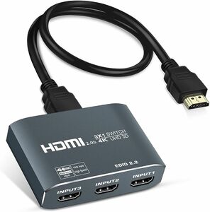 HDMI 切替器 4K 60Hz アルミニウム合金製 avedio links HDMI ケーブル