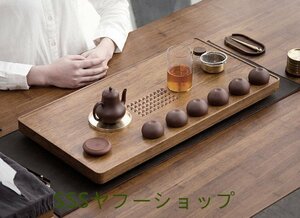 茶托 ティートレイ木製 茶盤 茶道具 茶道 中国茶器 茶盆 茶台 貯水式 伝統的 長方形 61*30.8*4.5cm