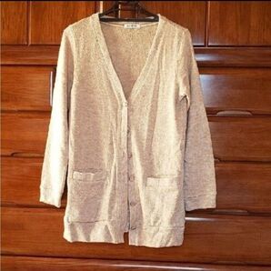 【値下げ済】冬服美品 ニット セーター ベージュ ロングカーディガン 着回し M