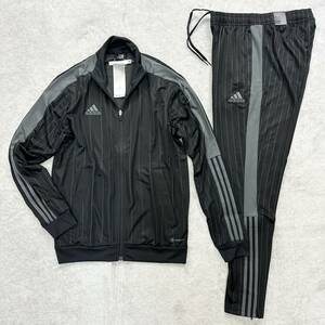 新品未使用 adidas Mサイズ adidas セットアップ ジャージ ストライプ トラックスーツ パンツ ボトムス ブラック グレー 黒 正規品