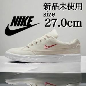 新品未使用 NIKE 27.0cm ナイキ GTS 97 RETRO スニーカー シューズ クラシック ホワイト 白 刺繍 キャンバス 箱無し 国内正規品