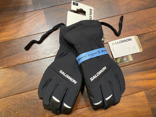 ★ SALOMON サロモン スキー スノーグローブ 本革 ブラック 5本指手袋 ゴアテックス sizeL 新品未使用タグ付 PROPELLER GORE-TEX U