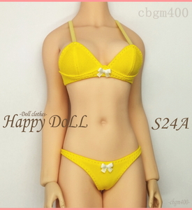 TBLeague 【Happy Doll】S24A スクールブラセット イエロー/リボン白 下着 1/6 Phicen ファイセン