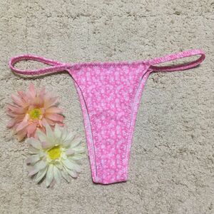 ピンク小花柄　ローライズショーツ　オリジナル　衣装　コスチューム　インナー　新品