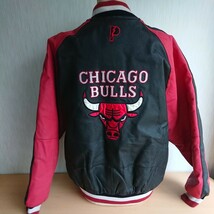 2312-18 【 古着 】CHICAGO BULLS 革ジャン 【L】_画像2