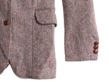 ほぼ デッドストック Marc D'alcy Paris ハリスツイード テーラード ジャケット レディース S 程/ Harris Tweed ブレザー ウール ツイード_画像3