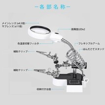 多機能作業台 拡大ルーペ 4.5倍 11倍レンズ 精密作業用 拡大鏡 電子基板 精密機器 1ヶ月保証 送料無料「LOUPE-16126AC1.A」_画像6