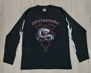 WHITE SNAKE　ロンT　L　ヴィンテージ　2003　トライバル　ファイヤー　炎　ホワイト スネイク　長袖 Tシャツ