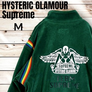 【超人気コラボ】Supreme ×　Hysteric Glamour ヒステリックグラマー シュプリーム トラックジャケット M グリーン 緑 ヒスガール 両面