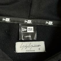 【超希少モデル】Yohji Yamamoto x NEW ERA ヨウジヤマモト ニューエラ カラス L パーカー 黒 ブラック ビッグロゴ フード刺繍 鴉 烏_画像9