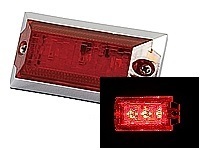 LED3 ハイパワーミニフラットマーカーランプNEO（ネオ）DC12v/24v共用　レッド（カラーレンズ仕様）No.534556