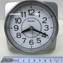 138　中古　100円スタート　SEIKO　セイコー　置き時計　KR335S　サイズ11cm正方形　稼働品（アラーム鳴りません）現状品　ジャンク_画像7