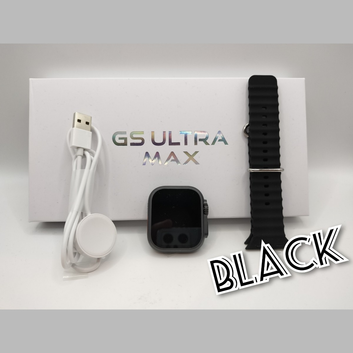 着信・ベルト】スマートウォッチ(ブラック)GS ULTRA MAX 日本語対応 