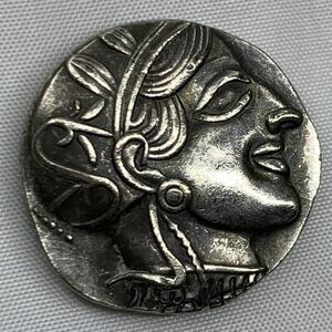 フクロウ　古代ギリシャ古銭　テトラドラクマ銀貨　アッティカアテネ　約8.22g 稀少・前期タイプ　硬貨コインコレクション