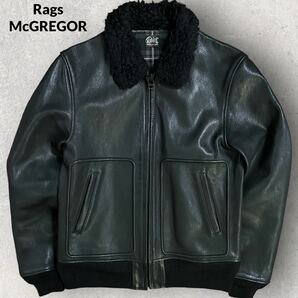 定価12.6万 Rags McGREGOR ラグスマックレガー　 13AW 山羊革 G-1 ゴートスキン Mサイズ ブラック アクリル襟 チェックネルライナー