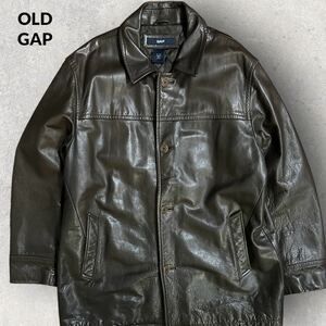 OLD GAP 00s ビンテージ 牛革 レザージャケット カーコート キルティングライナー ビッグサイズ XL サイズ