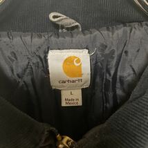 00s Carhartt カーハート トラディショナル コート 古着 ダック LARGE スミ黒 フェード ワークジャケット メキシコ製_画像3