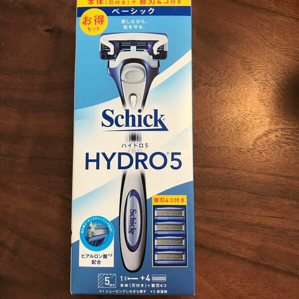 Schick ハイドロ5 ベーシック (ホルダー (刃付き) +替刃4コ) スキンガード付 5枚刃 