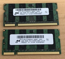 MICRON 2Rx8 DDR2-800 2GB 2枚組 1セット 4GB DDR2 ノート用メモリ 200ピン DDR2-800 2GB 2枚で 4GB DDR2 LAPTOP RAM_画像3