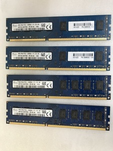 SK HYNIX 2Rx8 PC3-12800U 4GB 4枚組 1セット 16GB DDR3 デスクトップ用 メモリ ECC無し DDR3-1600 4GB 4枚で 16GB DDR3 DESKTOP RAM