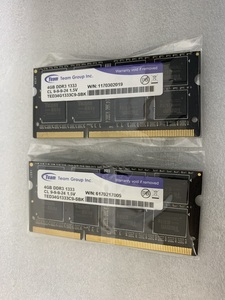 TEAM PC3-10600S 8GB 4GB 2枚 8GB DDR3ノートPC用メモリ DDR3-1333 4GB 2枚 8GB 204ピン DDR3 LAPTOP RAM 中古起動品