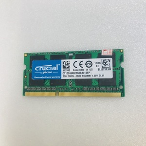 CRUCIAL DDR3L-12800S 8GB DDR3L ノートPC用 メモリ DDR3L 1600 8GB 204ピン DDR3L LAPTOP RAM 8GB 中古動作確認済み