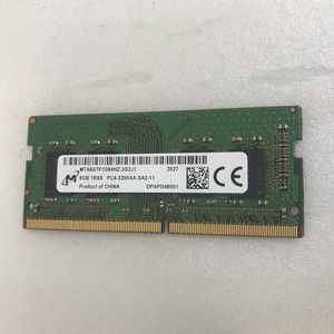 MICRON 1Rx8 DDR4-3200-SA2-11 PC4-25600 8GB 260ピン DDR4 LAPTOP RAM 8GB DDR4 ノートパソコン用メモリ 中古品動作品