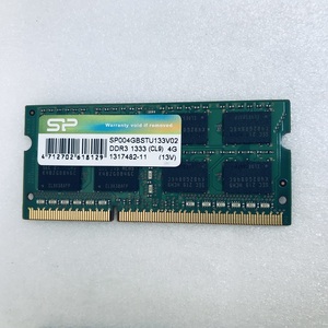 SP PC3-10600S 4GB DDR3ノート用 メモリ DDR3-1333 4GB PC3-12800 4GB ノート用メモリ DDR3 LAPTOP RAM 中古 動作確認済み