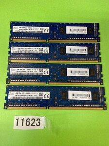 SK HYNIX 1Rx8 PC3L-12800U 4GB 4枚 16GB DDR3L デスクトップ用 メモリ 240ピン DDR3 1600L 4GB 4枚 16GB