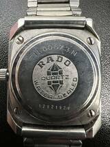 1円～ ラドー RADO ダイアスター 12Pダイヤ メンズ 腕時計 デイト 711.0067.3.N スクエア ブラック 文字盤 クォーツ 電池切れ_画像6