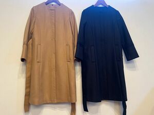 set LANVIN en Blueランバンオンブルー　カシミヤ混ファーコート