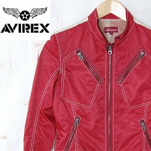  Avirex AVIREX# обратная сторона сетка полный Zip жакет #S# красный *NK3d14196