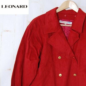 レオナールスポーツLEONARD SPORT■フェイクレザージャケット　ブルゾン　人工皮革■M■レッド ※NK3d14235