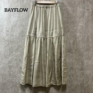BAYFLOW ベイフロー サテンスカート　レディース　BW2003MR02　中古　古着　skirt　サイズ２　カーキ系