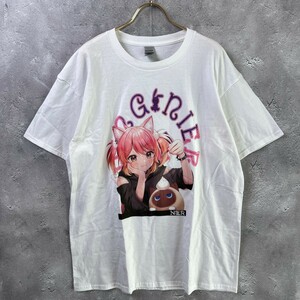 新品 ももしき × NieR CLOTHING ニーア クロージング 限定 コラボ デザイン CUTSEW【PINK LOGO】 / ユニセックス XL サイズ / 白 ホワイト