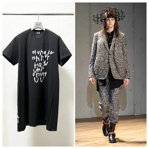 希少 未使用 2023 aw COMME des GARCONS HOMME PLUS × Edward Goss 新型 ビッグ Tシャツ 黒 XL サイズ コムデギャルソン オム プリュス