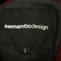 semantic design セマンティック デザイン 秋冬 フーディー パイピング Fレザー ダブルライダース Pコート Sz.L　メンズ 赤　C3T10786_B#N_画像5