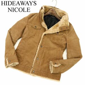 HIDEAWAYS NICOLE ハイダウェイ ニコル フード収納★ 中綿 キルティング ボア コーデュロイ ランチ ジャケット Sz.48 メンズ　C3T10766_B#N