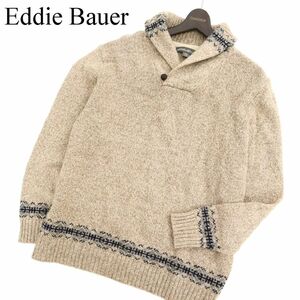 Eddie Bauer エディーバウアー 秋冬 ウール混★ ショールカラー ニット セーター Sz.XL　メンズ 大きいサイズ アウトドア　C3T10857_B#N