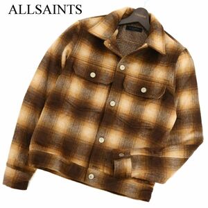 ALLSAINTS オールセインツ 秋冬 ウール混★ チェック ワーク ジャケット Sz.S　メンズ　C3T10934_B#N