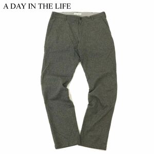 A DAY IN THE LIFE ユナイテッドアローズ 秋冬 ストレッチ ウール★ テーパード パンツ Sz.L　メンズ グレー　C3B04527_C#Q