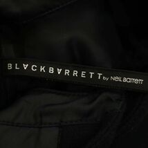 BLACK BARRETT ブラックバレット ニールバレット 秋冬 牛革使い★ メルトンウール ダッフルコート Sz.3　メンズ 黒 日本製　C3T11124_C#N_画像5