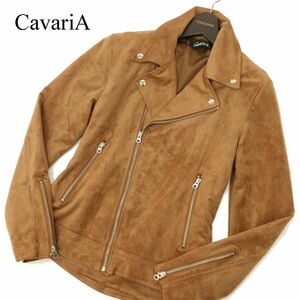 CavariA キャバリア 秋冬 ダブルライダース 【フェイク スウェード レザー】 ジャケット ブルゾン Sz.44　キャメル メンズ　C3T11161_C#N