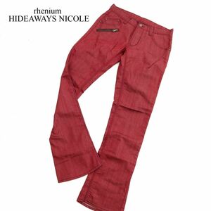 rhenium HIDEAWAYS NICOLE ハイダウェイ ニコル 通年 シューカット デニム パンツ ジーンズ Sz.46　メンズ 赤　C3B04508_B#R